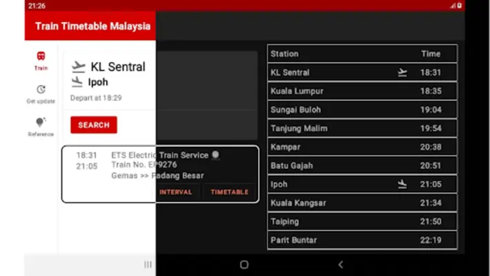 Train Timetable Malaysia android App screenshot 0